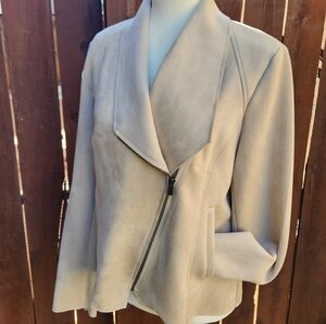 Stylish Philosophy Cream Faux Suede Jacket